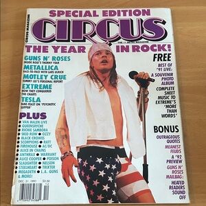 Vintage Circus Magazine Dec ‘91 The Year in Rock Iconic Axl Rose GNR Cover